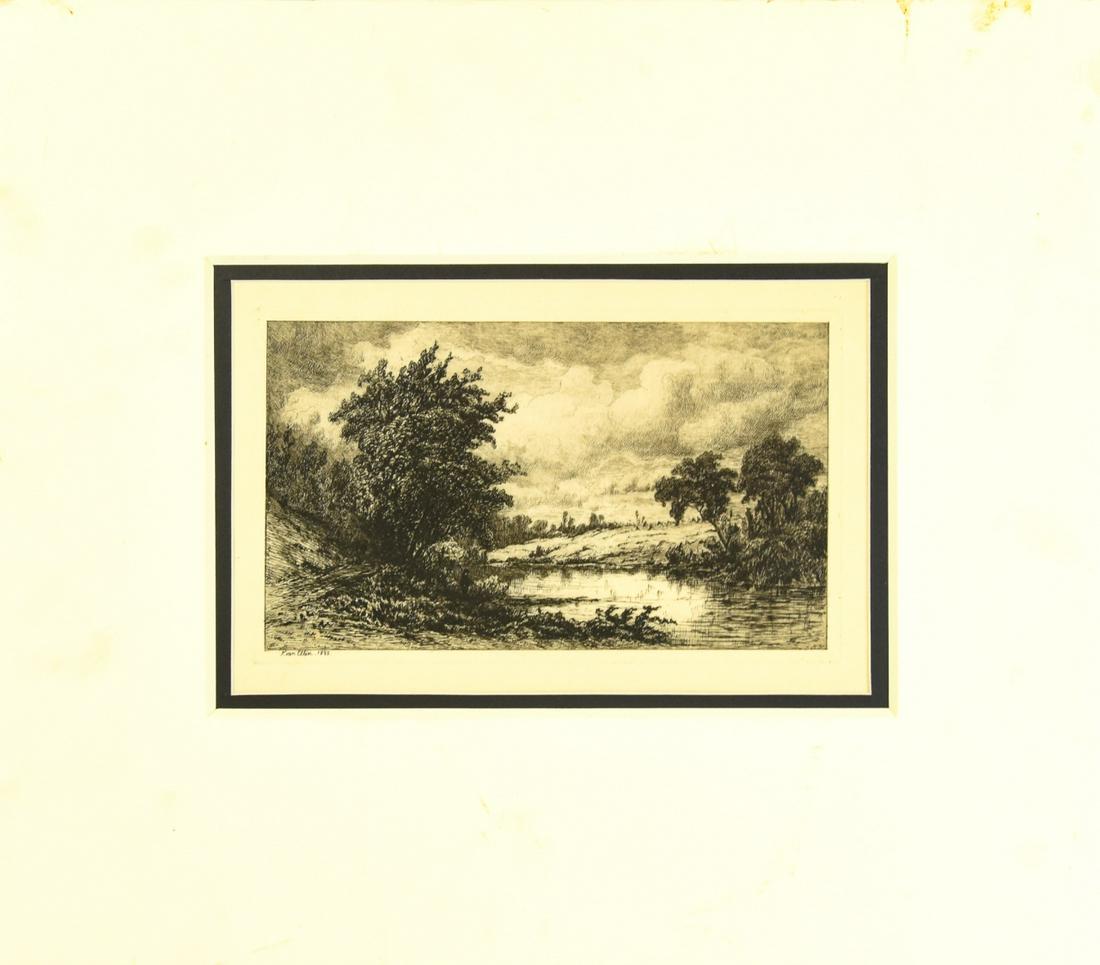 Kruseman Van Elten Etching Shepang River, CT (1 of 8)