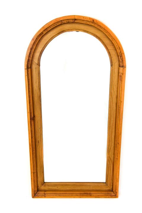 Country Carved Pine Arched Mirror (1 of 7)