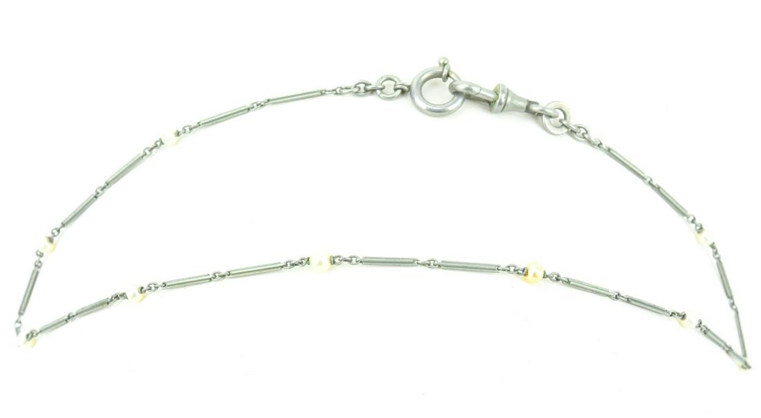 Antique Edwardian Era Watch Chain w Seed Pearls (1 of 6)