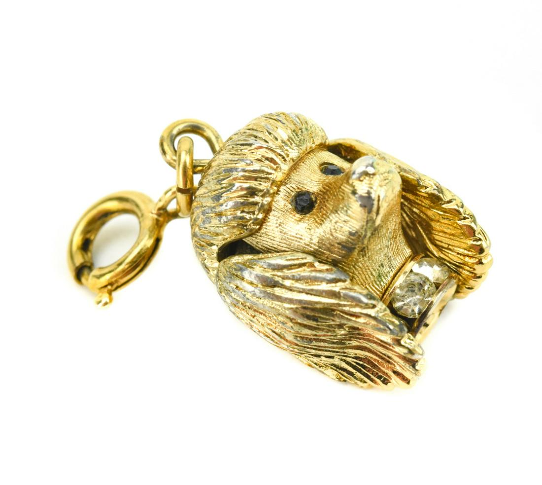 Monet Retro Era Gold Filled Poodle Charm: Monet Retro Era Gold Filled Poodle Charm. Clasp is marked "Monet". Measures 1.25 inches in length.
