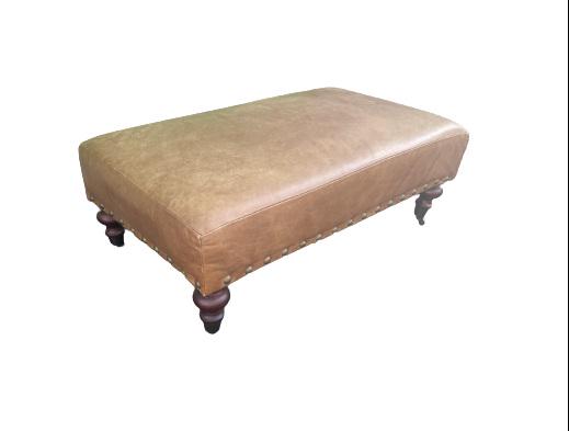 Sam Moore La Z Boy Brown Leather Ottoman (1 of 5)