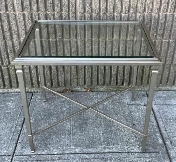 Maison Jansen Style Silvered Glass Top Side Table (1 of 4)