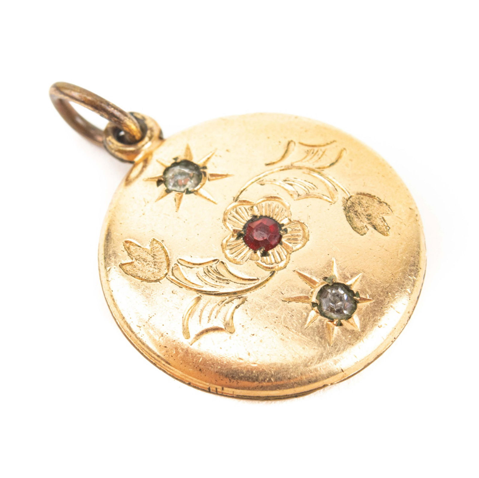 Antique Floral Motif Gold Filled Locket Pendant (1 of 4)