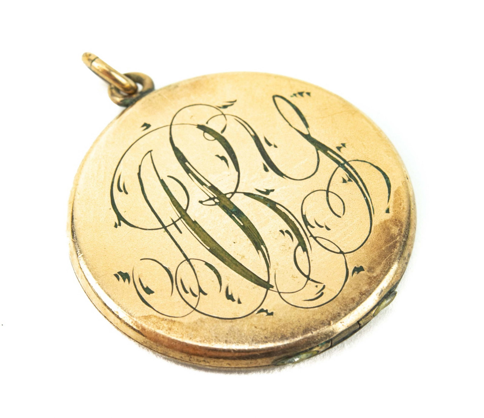 Antique C 1900 Gold Filled Monogram Locket Pendant: Antique C 1900 Gold Filled Monogram Locket Pendant. Measures 1.5 inches in length.