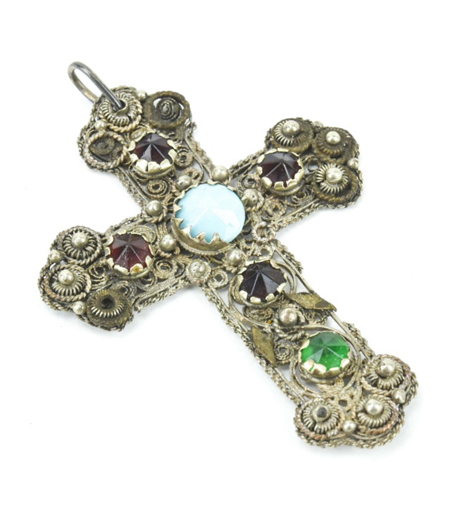 Antique Austro Hungarian Silver Filigree Cross (1 of 6)