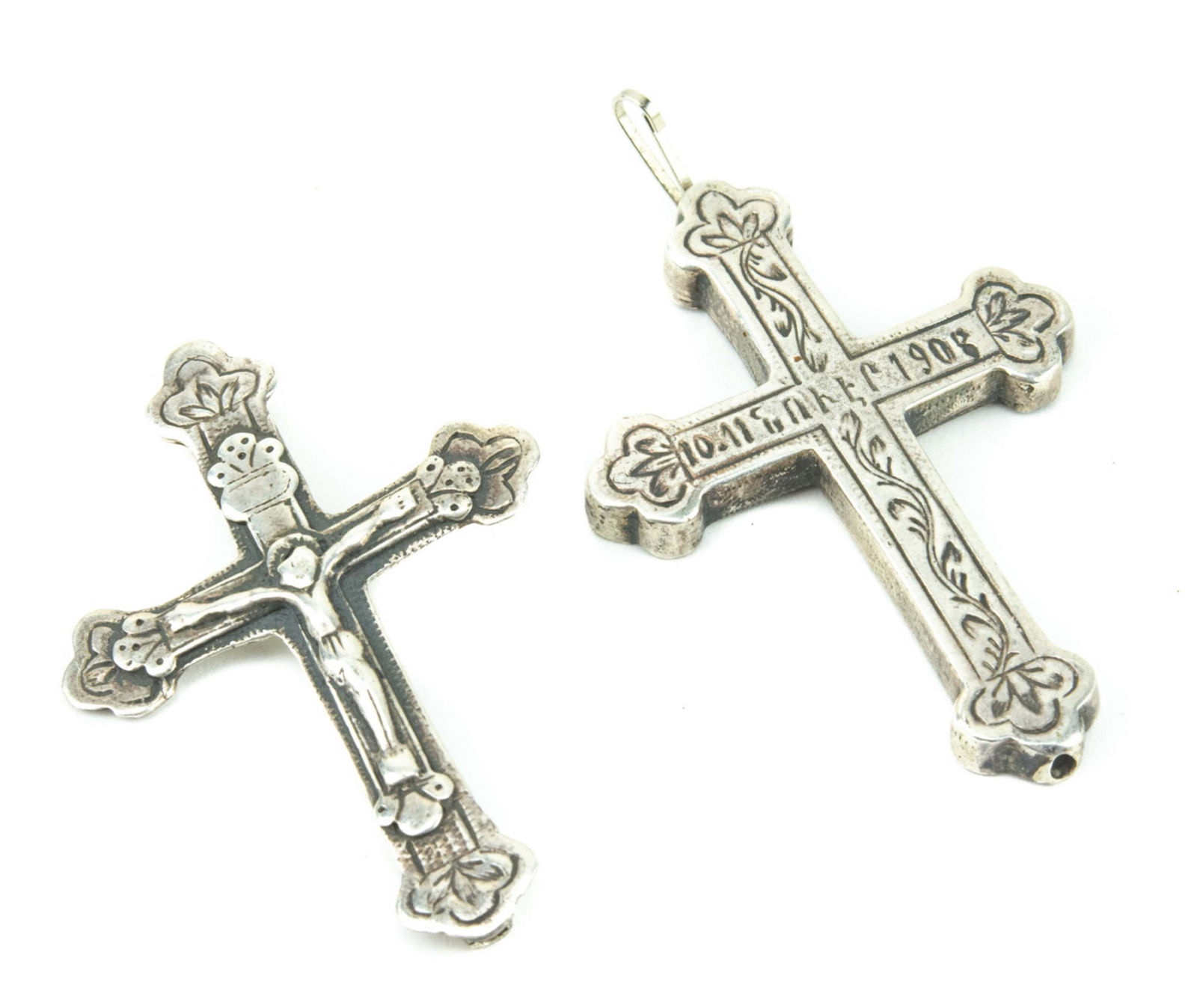 Antique Sterling Silver Reliquary Cross Locket (1 of 7)