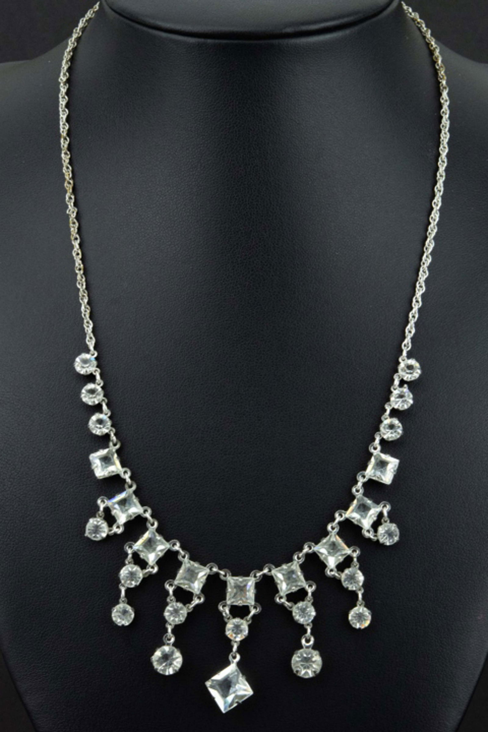 Antique Art Deco Style Prong Set Crystal Necklace (1 of 8)