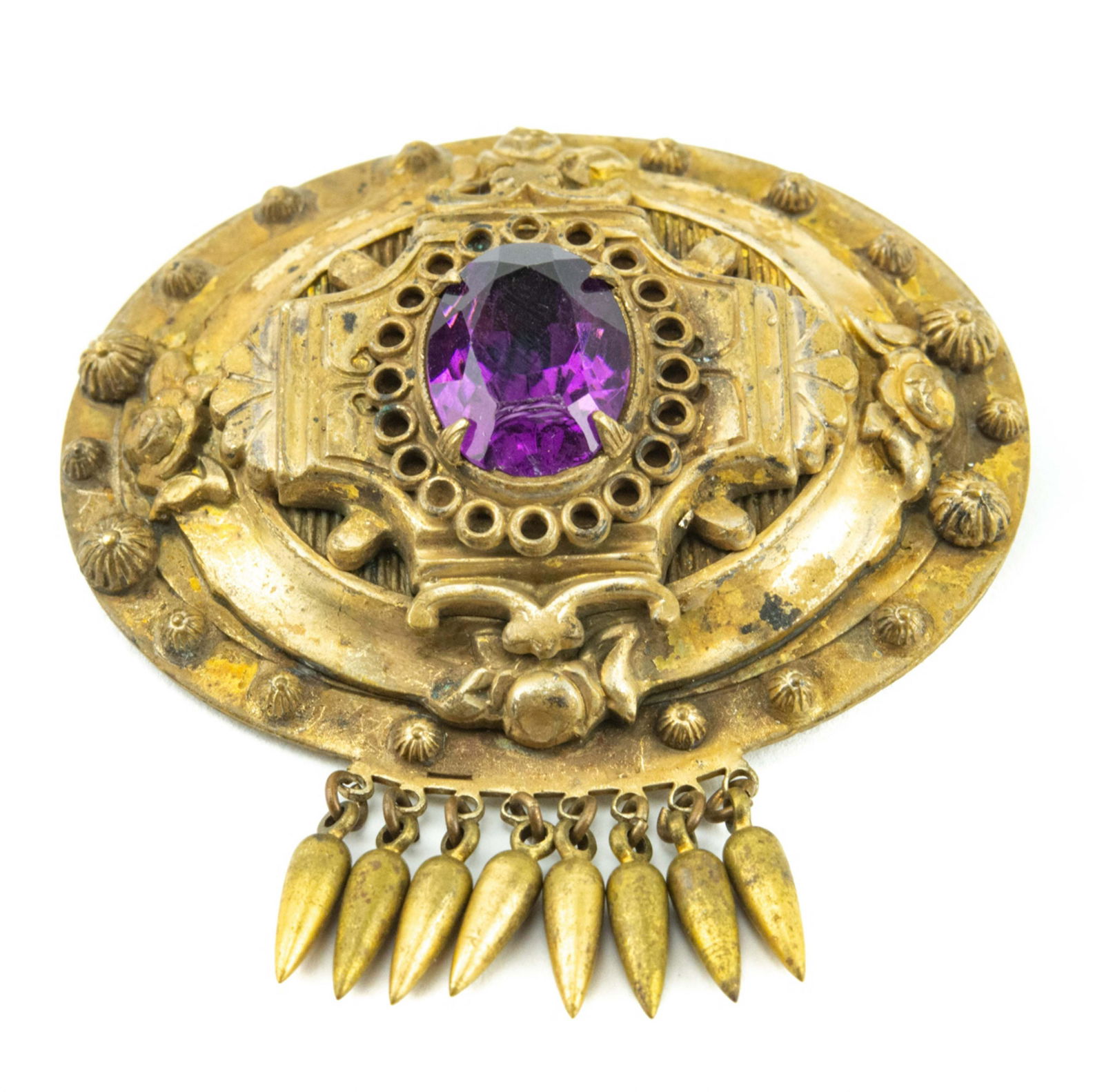 Antique Victorian Style Amethyst Crystal Brooch (1 of 5)