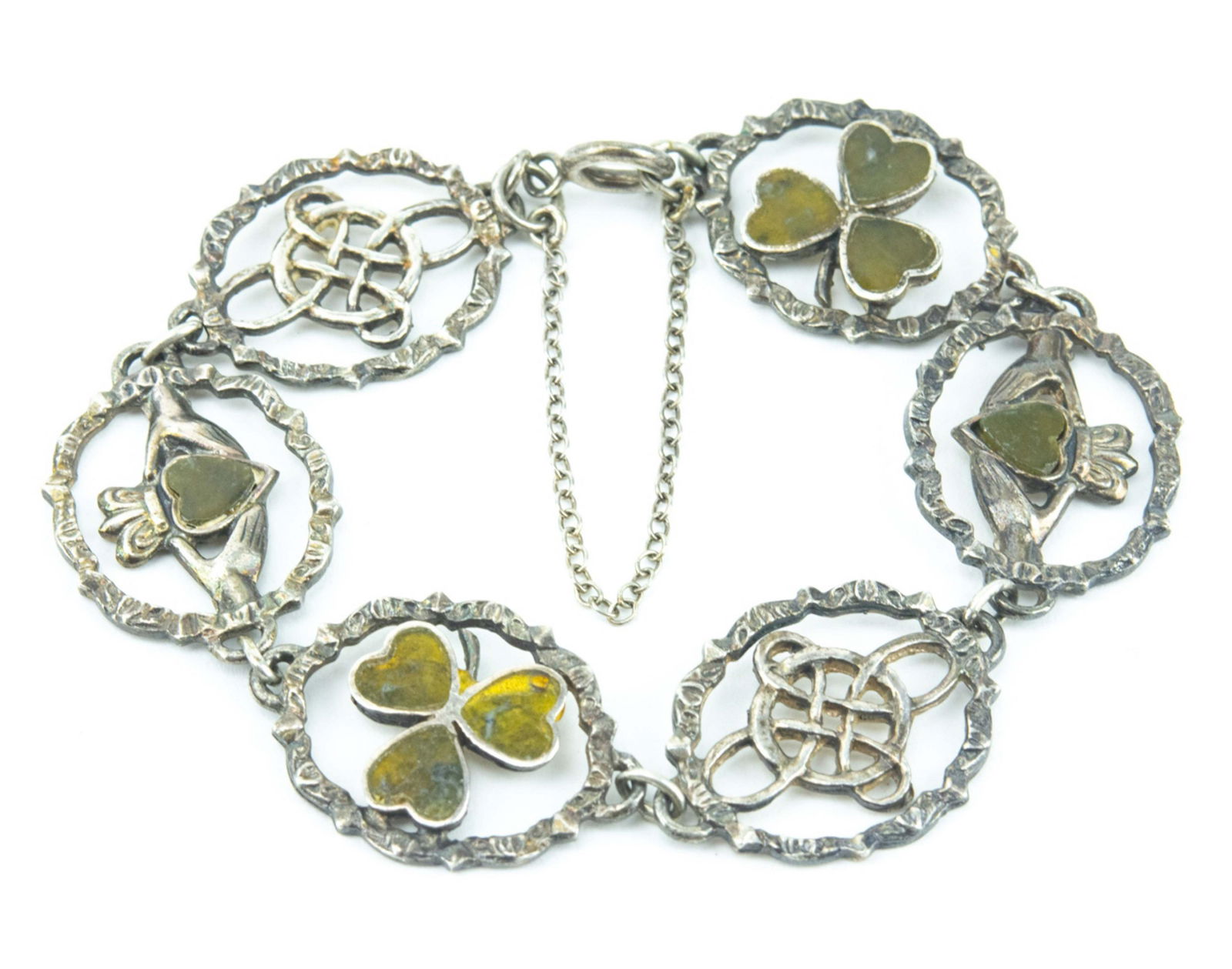 Estate Sterling Irish Connemara Marble Bracelet (1 of 7)