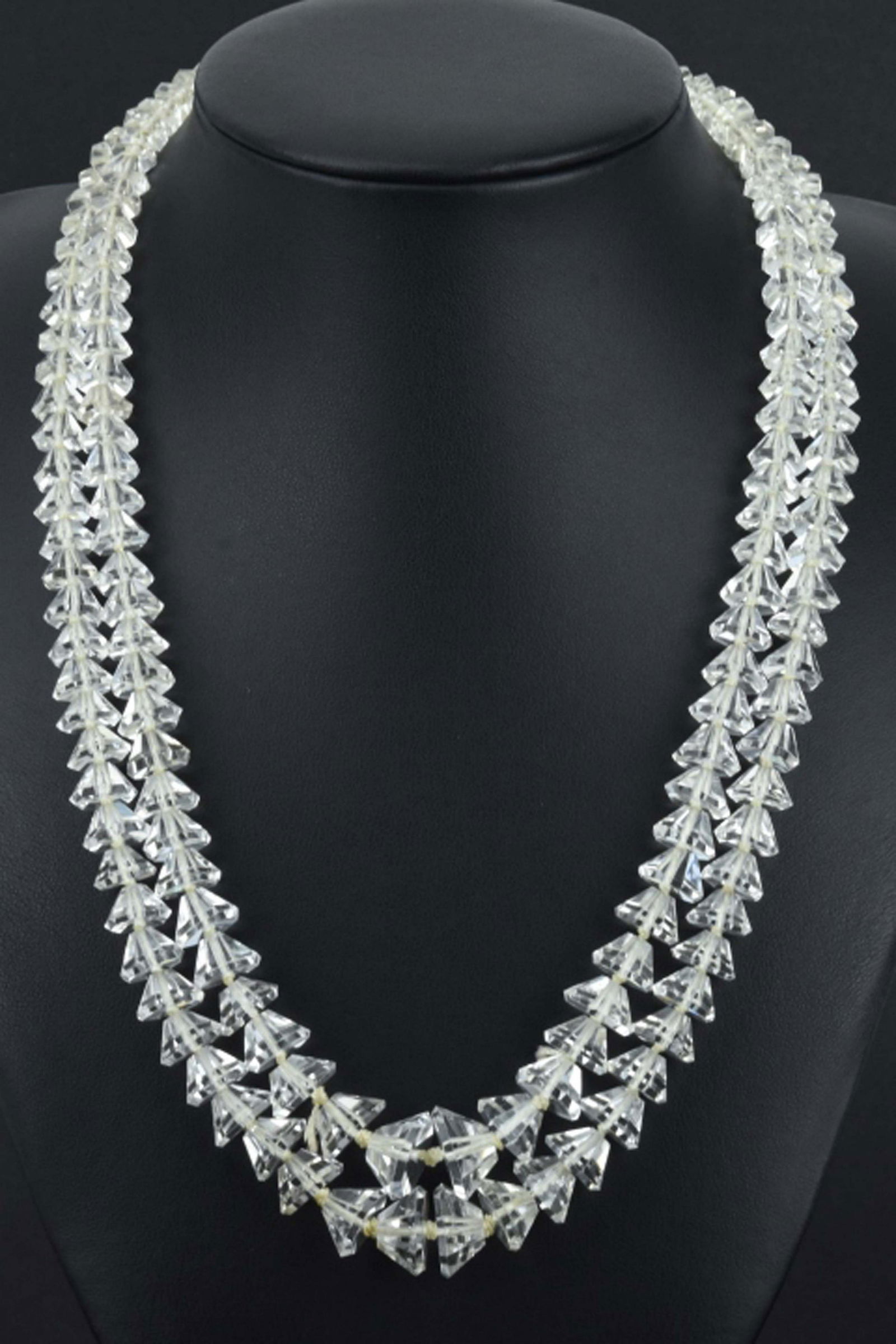 Antique Sterling Silver Rock Crystal Bead Necklace (1 of 7)