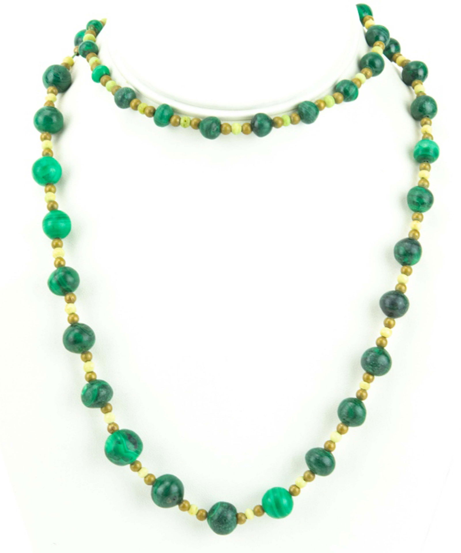 Vintage Russian Malachite Bead Necklace (1 of 6)