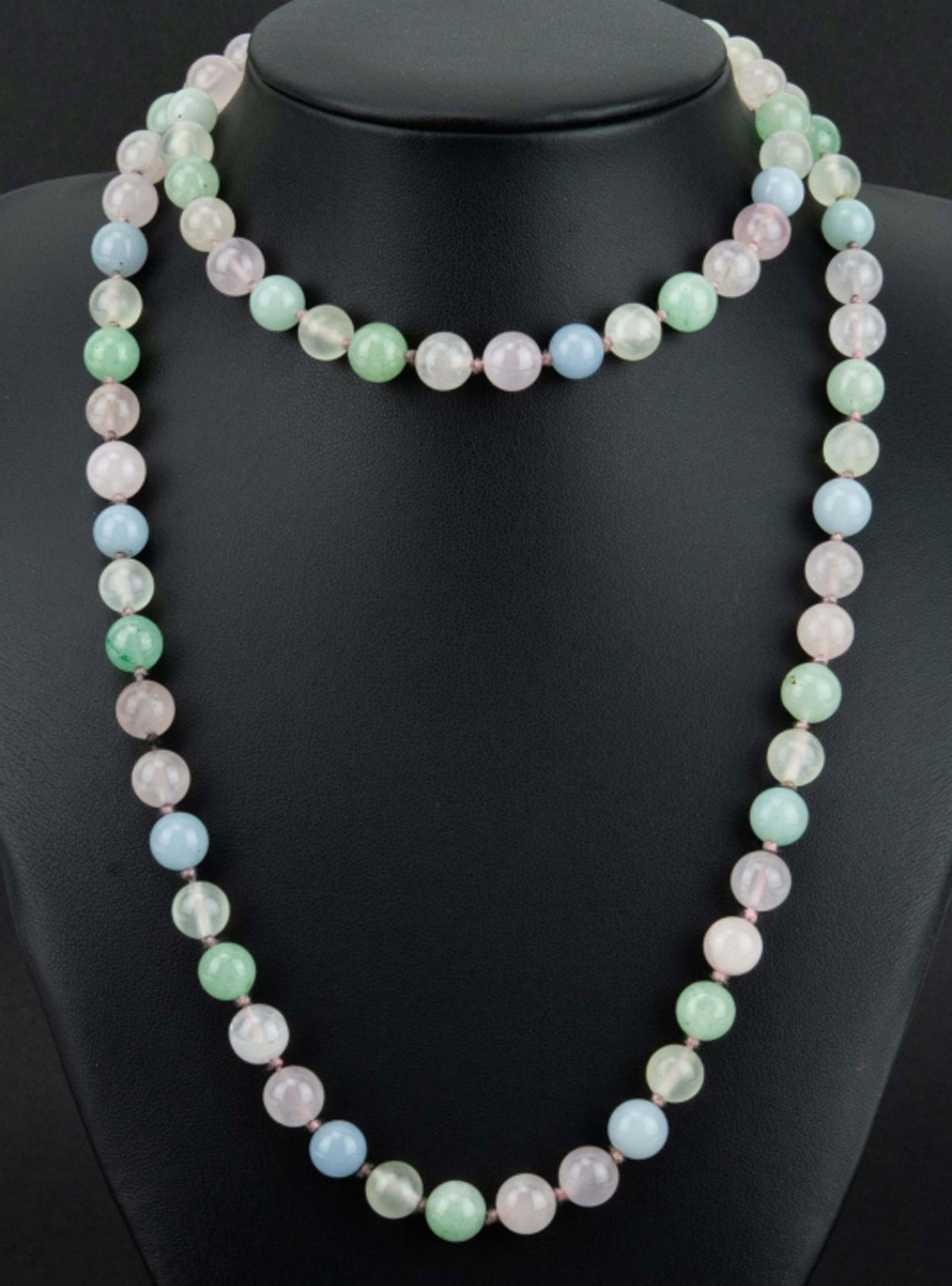 Lavender Jade, Green Jade & Rose Quartz Necklace (1 of 7)