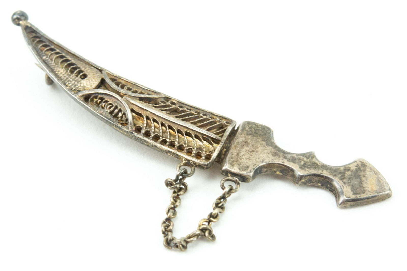 Antique Sterling Silver Sword in Sheath Brooch (1 of 7)