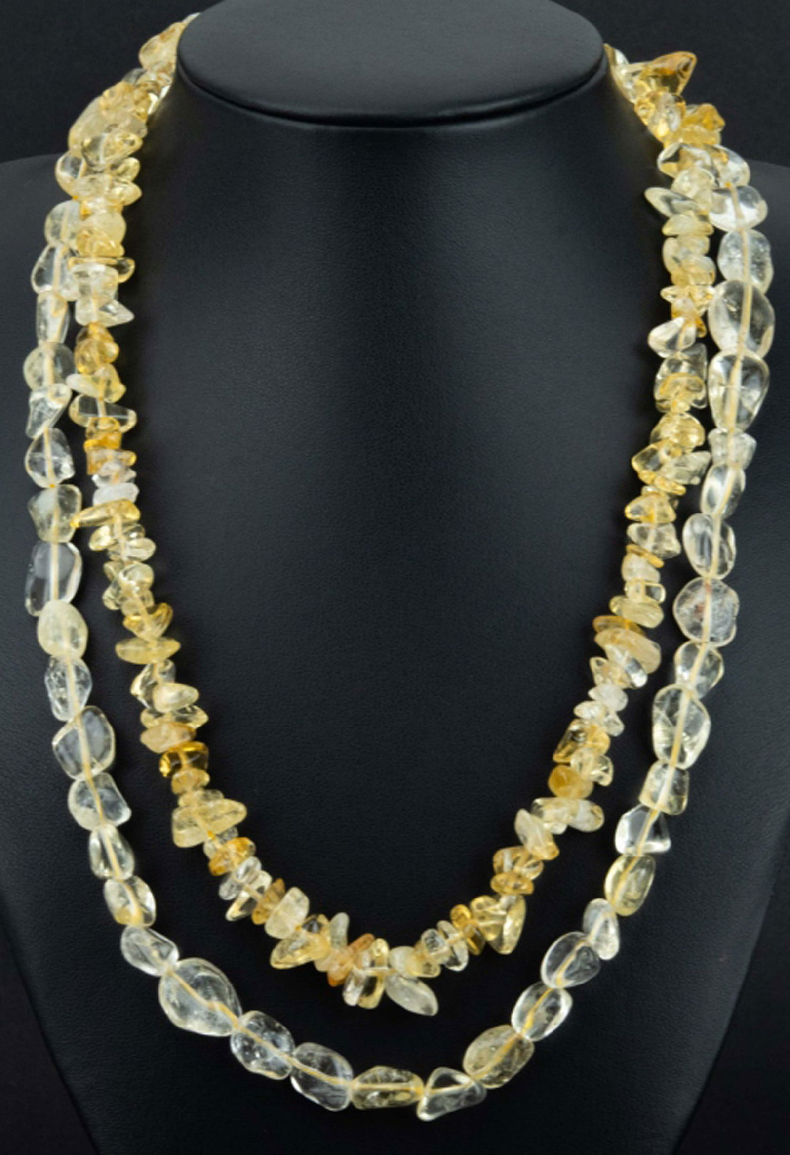 Double Strand Necklace Tumbled Citrine Beads (1 of 7)