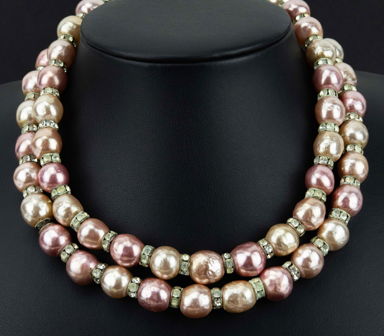 Two Vintage Costume Jewelry Faux Pearl Necklaces (1 of 7)