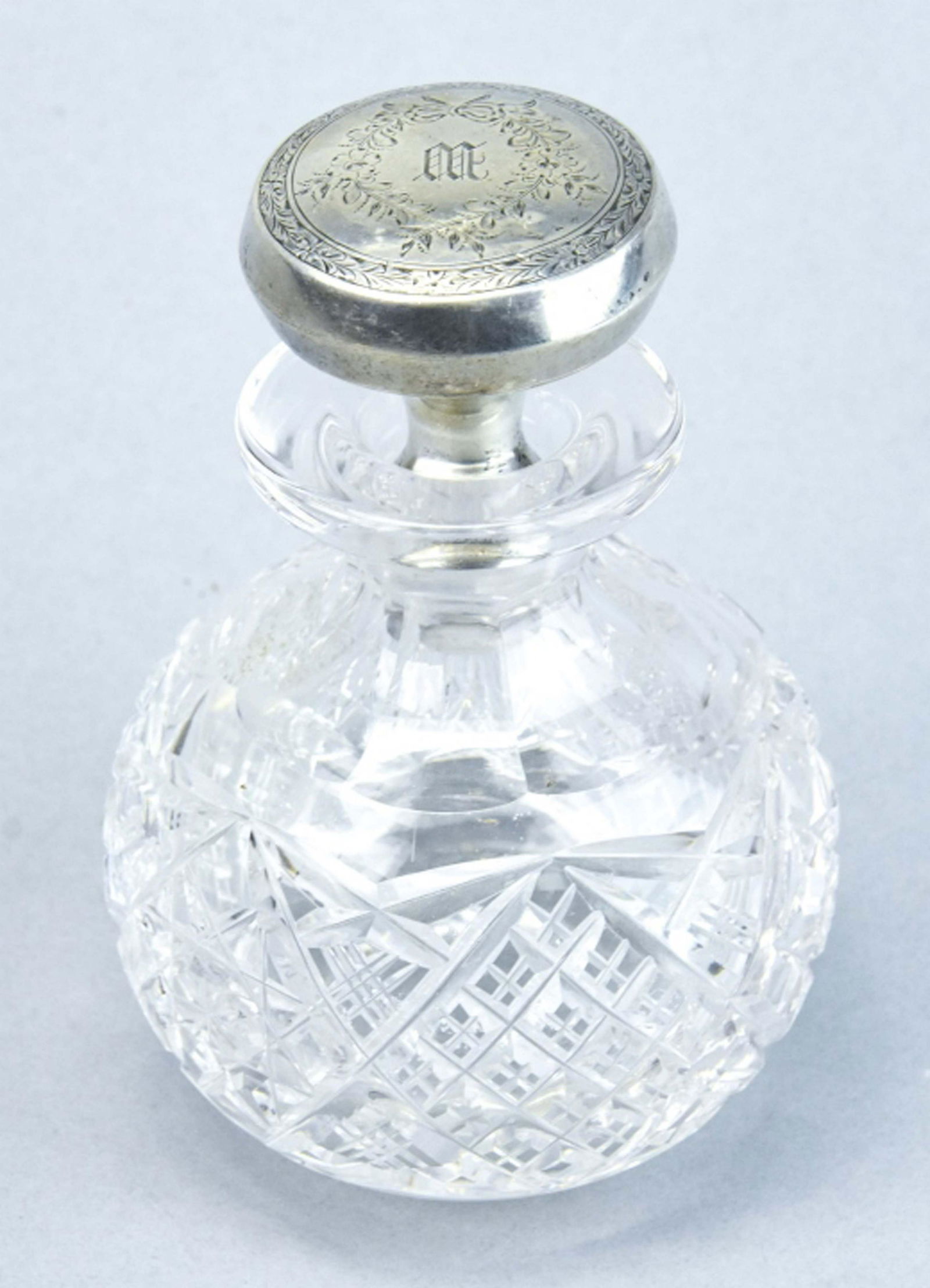 Antique Sterling & Brilliant Cut Crystal Perfume (1 of 7)