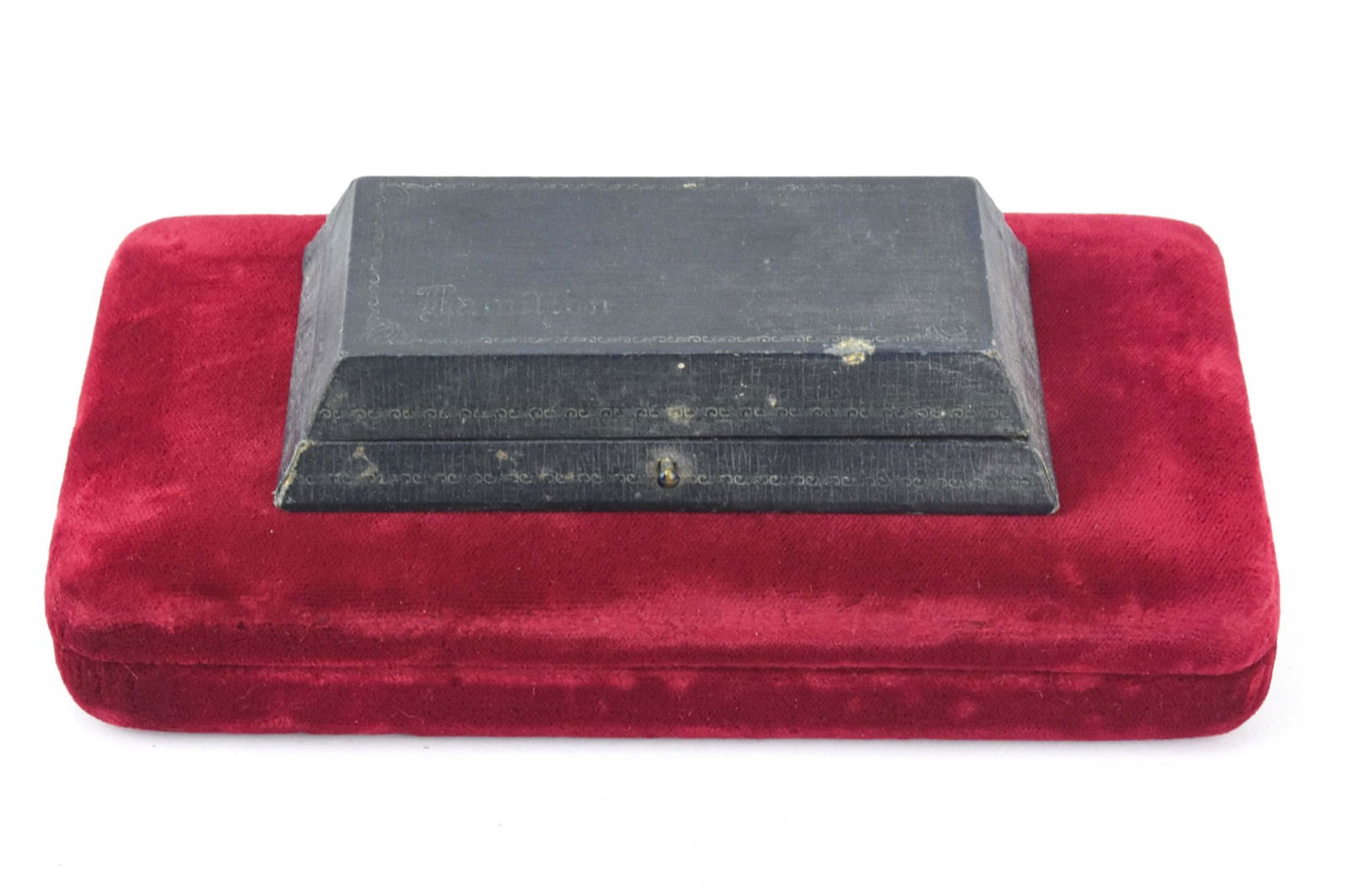 Antique Jewelry Boxes Red Velvet & Hamilton Watch (1 of 9)