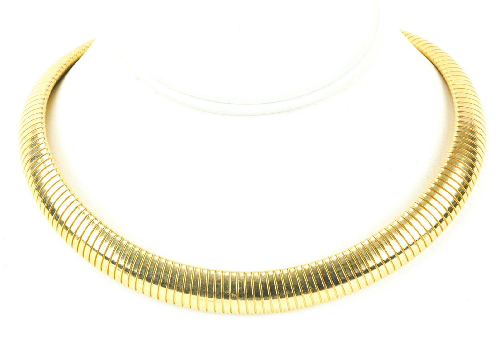 Vintage Costume Jewelry Gilt Gas Pipe Necklace (1 of 6)