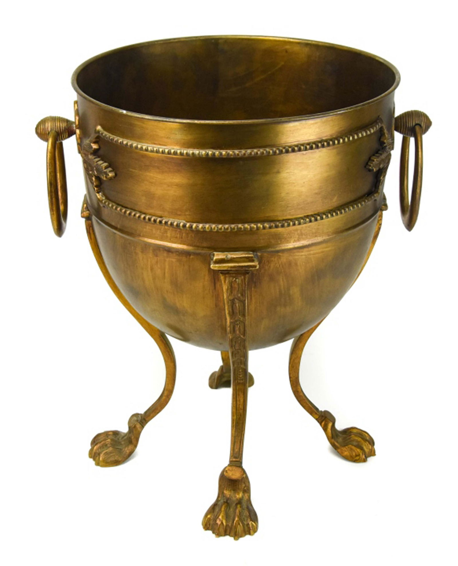 Copper & Brass Footed Planter w Lion Paw Feet (1 of 9)