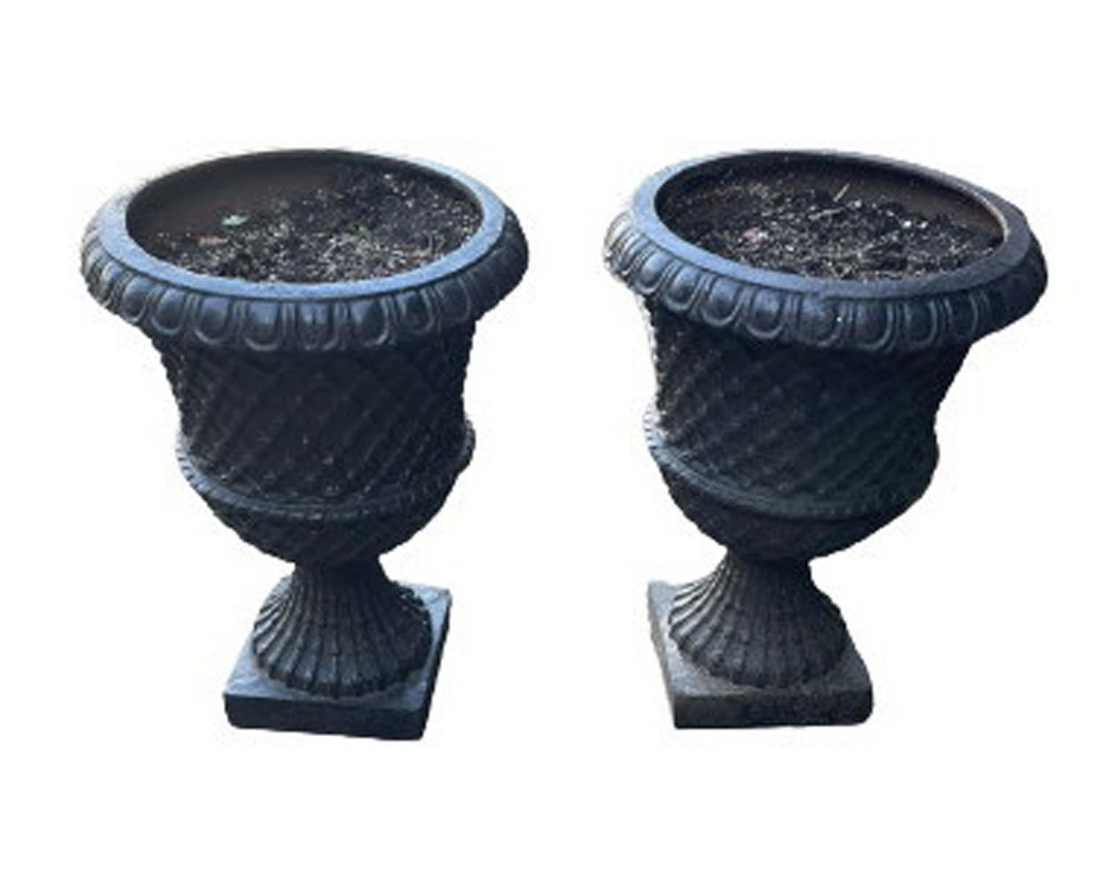 19th C Neoclassical Cast Iron Urn Form Planters (1 of 10)
