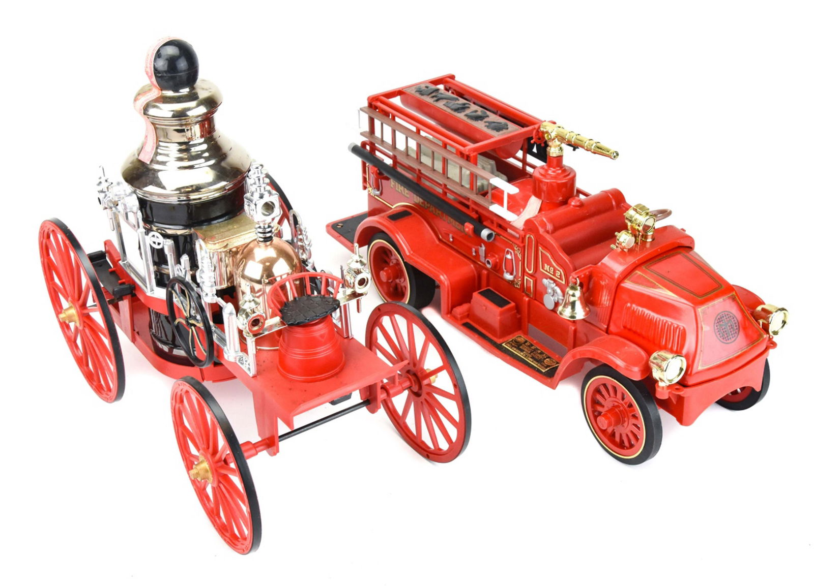 Pair Vintage Beam's Fire Truck Porcelain Decanter (1 of 8)