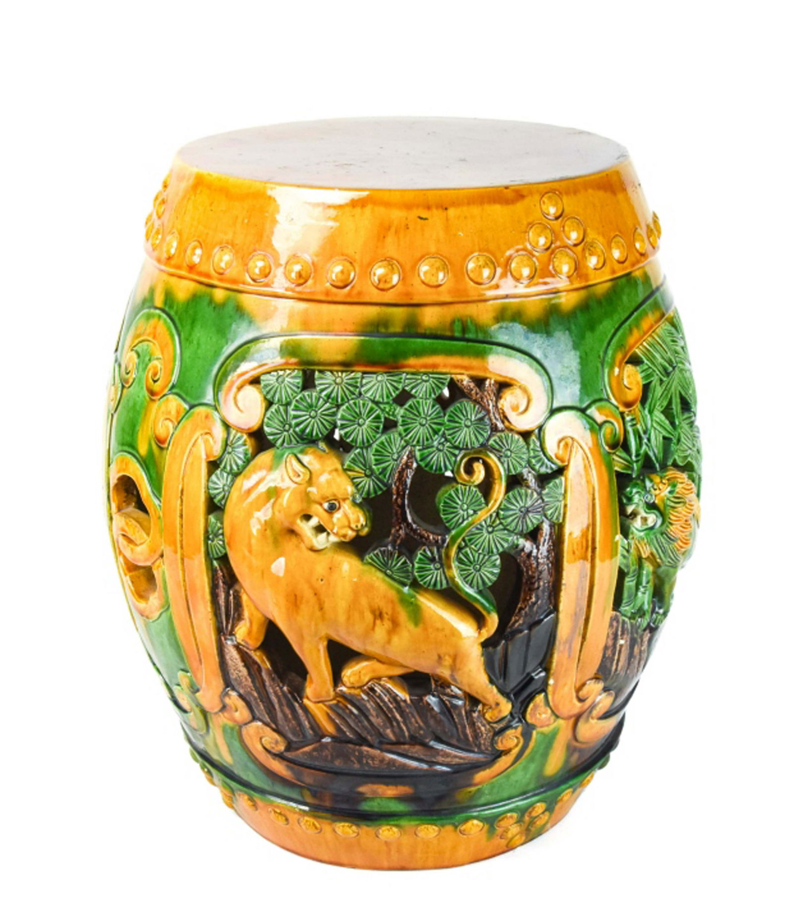 Chinese Porcelain Spinach & Egg Yolk Garden Stool (1 of 10)