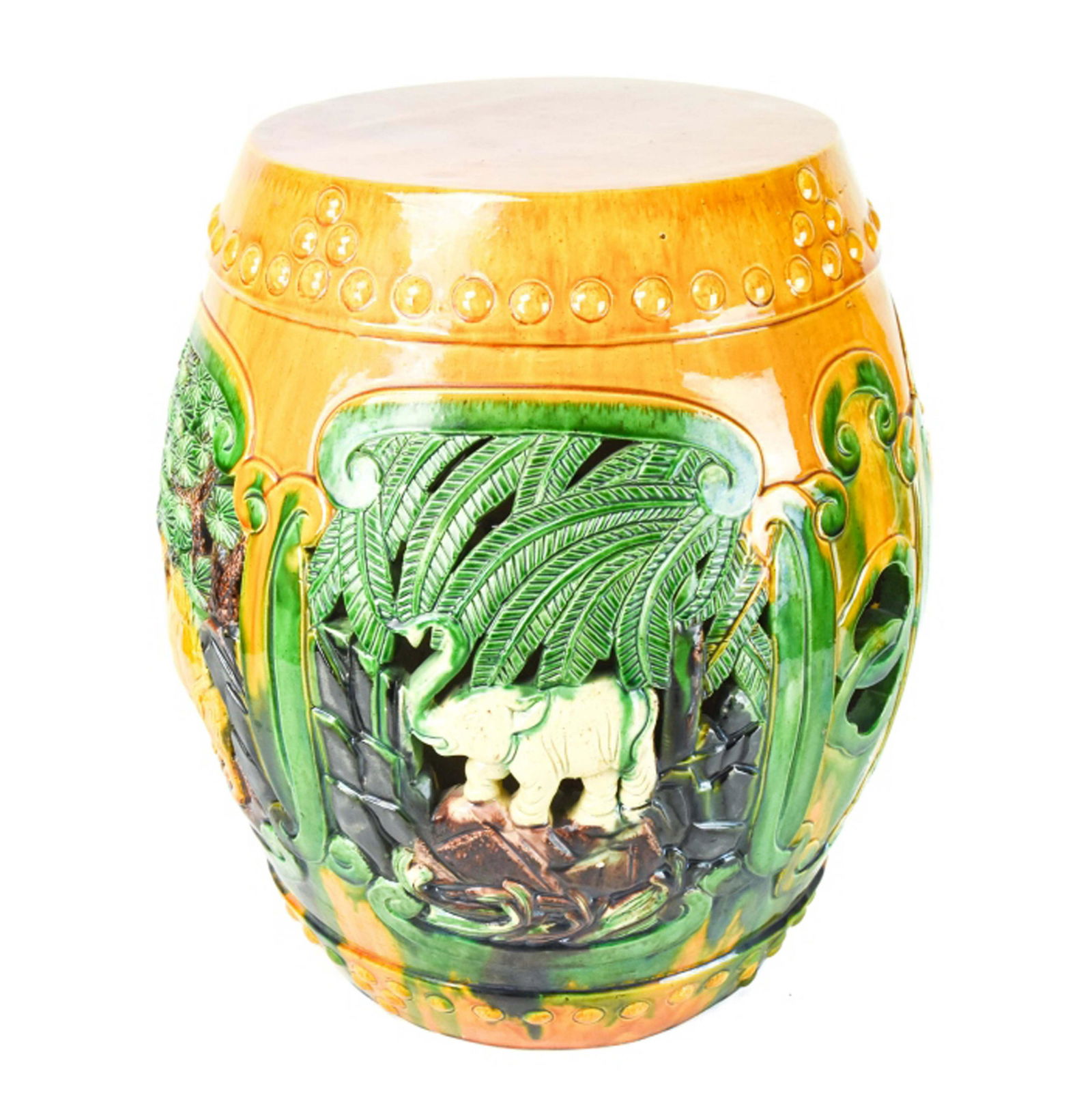 Chinese Porcelain Spinach & Egg Yolk Garden Stool (1 of 9)