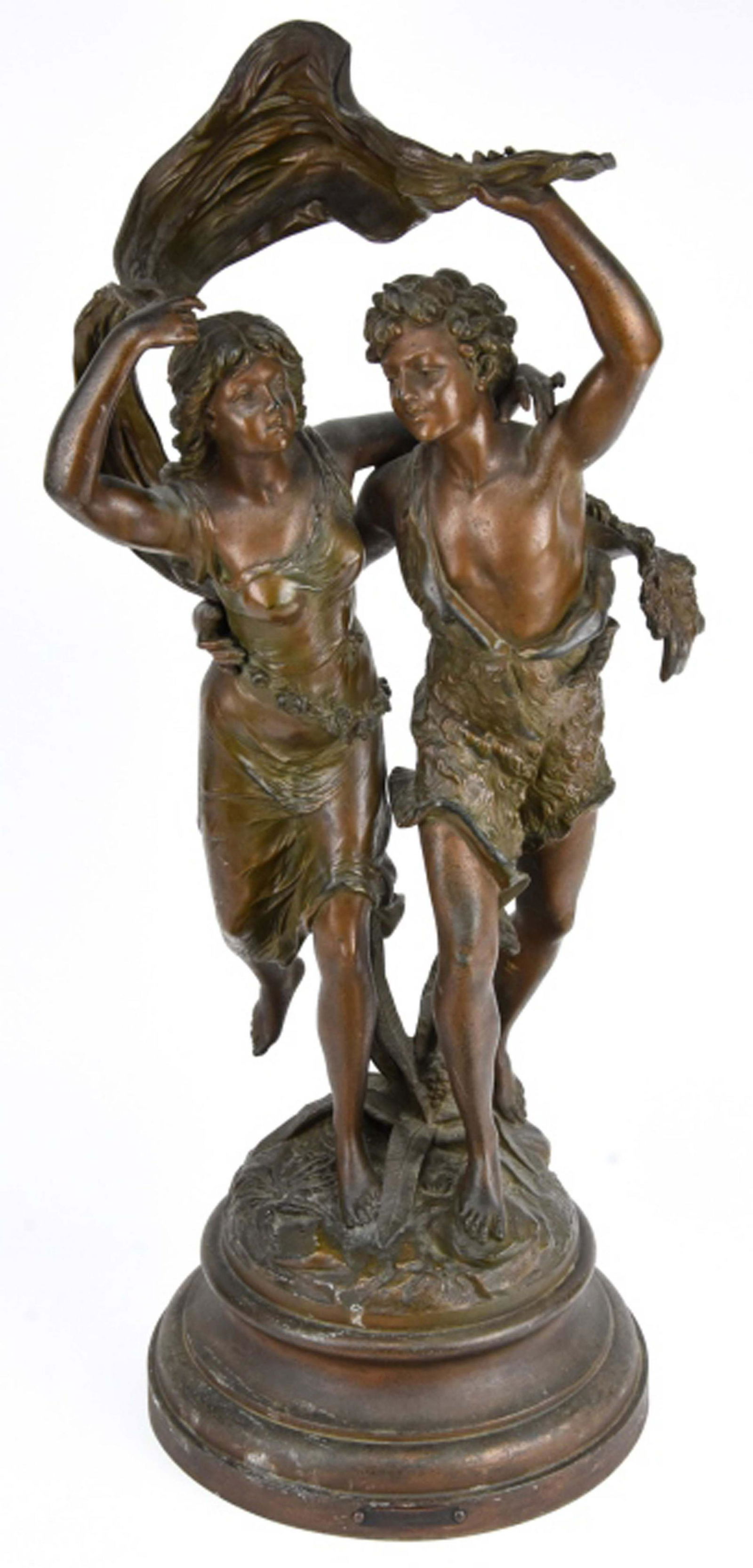 Antique19th C French Spelter Statue Titled L'Orage (1 of 10)
