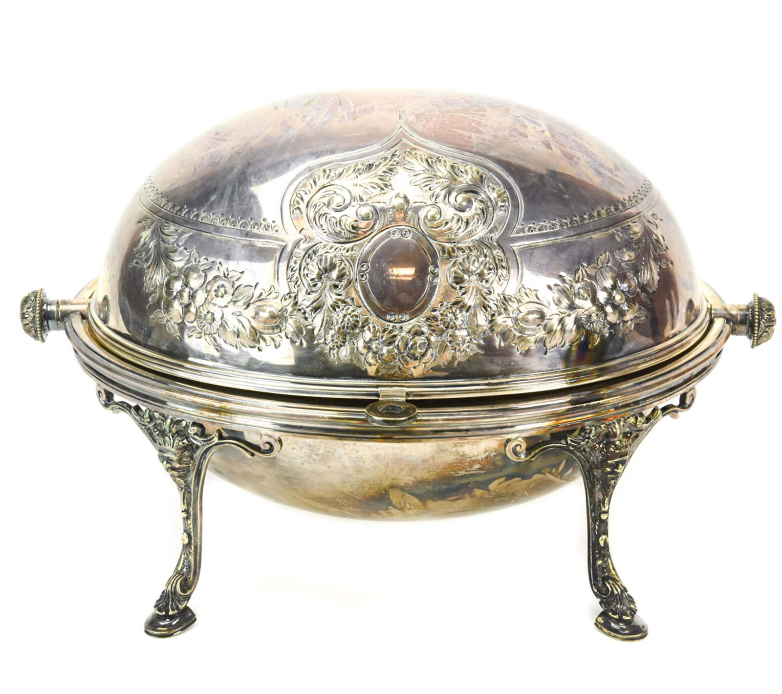 English Silver Plate Roll Dome Top Serving Dish (1 of 8)