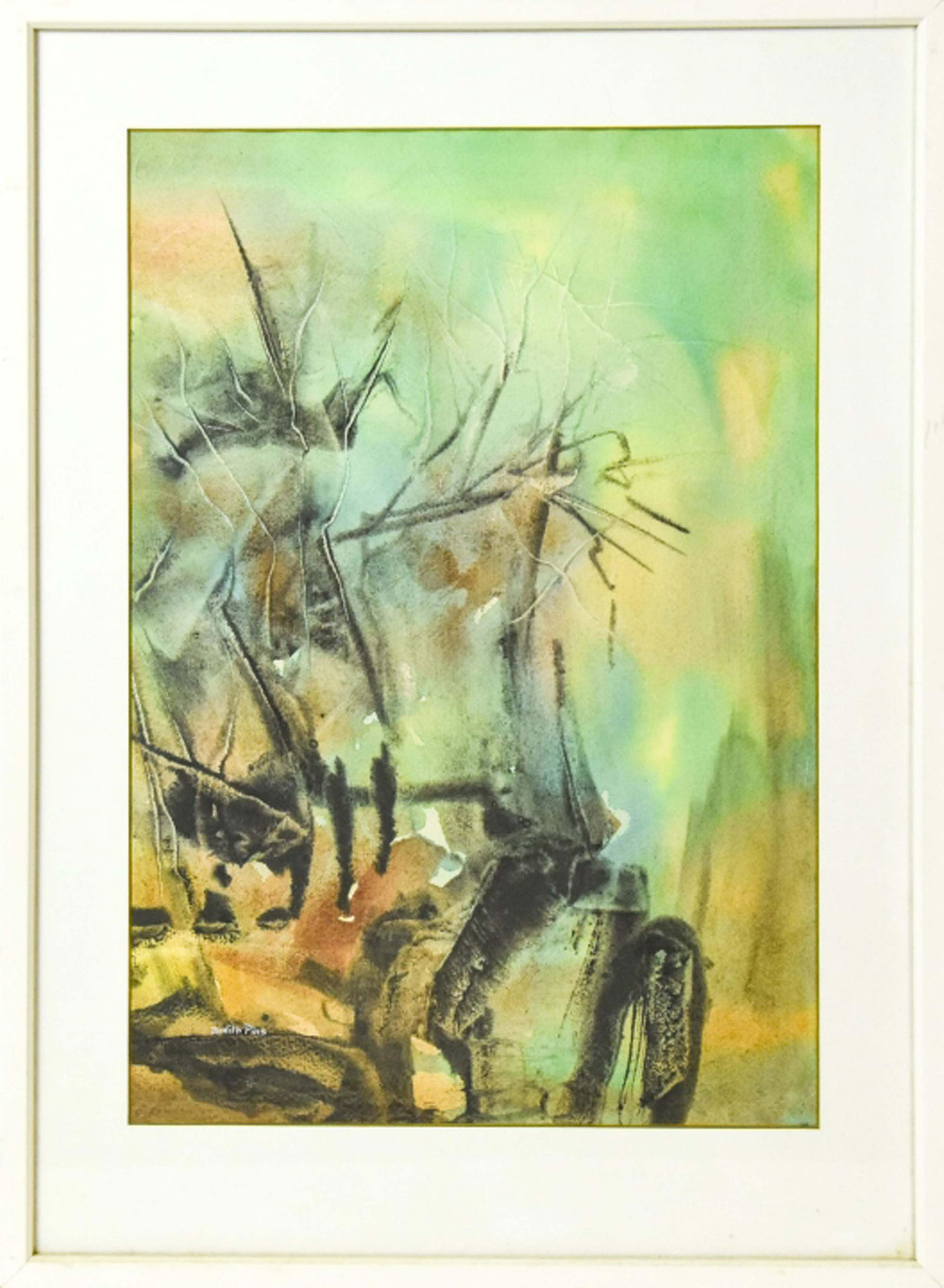 Judith Pins Abstract Watercolor Framed (1 of 9)