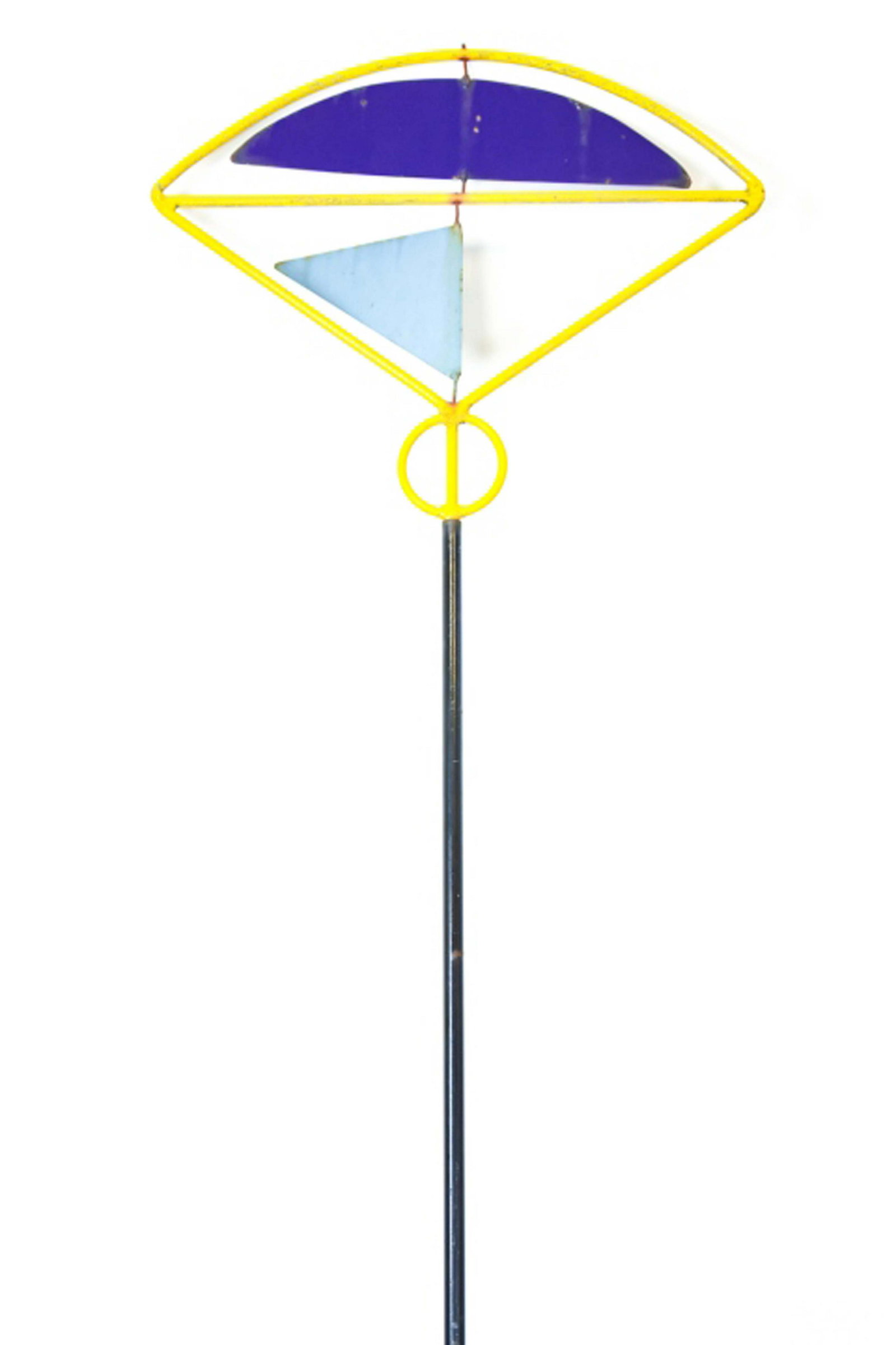 Judith Wrend, VT. Outdoor Metal Painted Sculpture: Judith Wrend, Vermont Outdoor Metal Kinetic Painted Sculpture. 97 inches x 14 inches in diameter