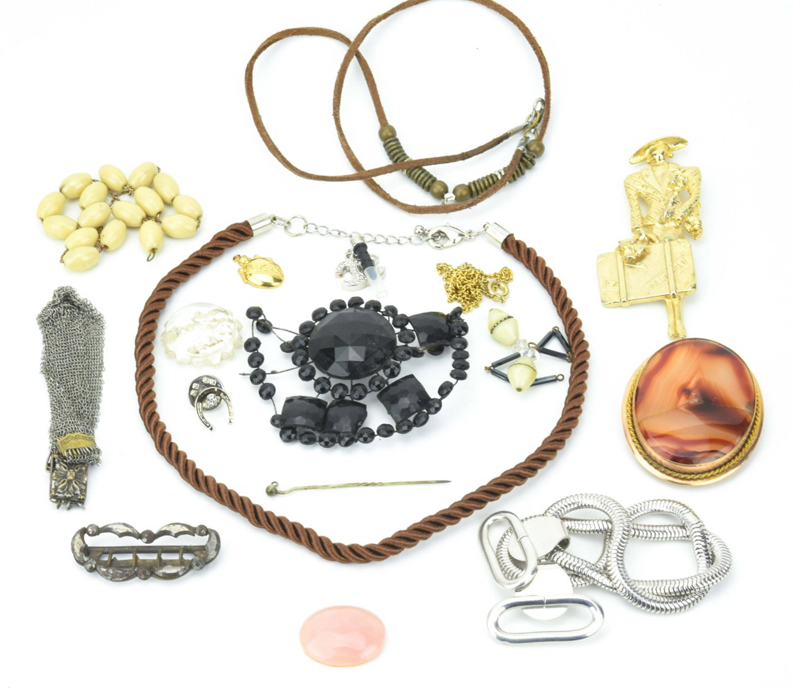 Collection of Antique 19th C to Vintage Jewelry: Collection of Antique 19th C to Vintage Jewelry Pieces & Parts. Including sterling silver and findings.