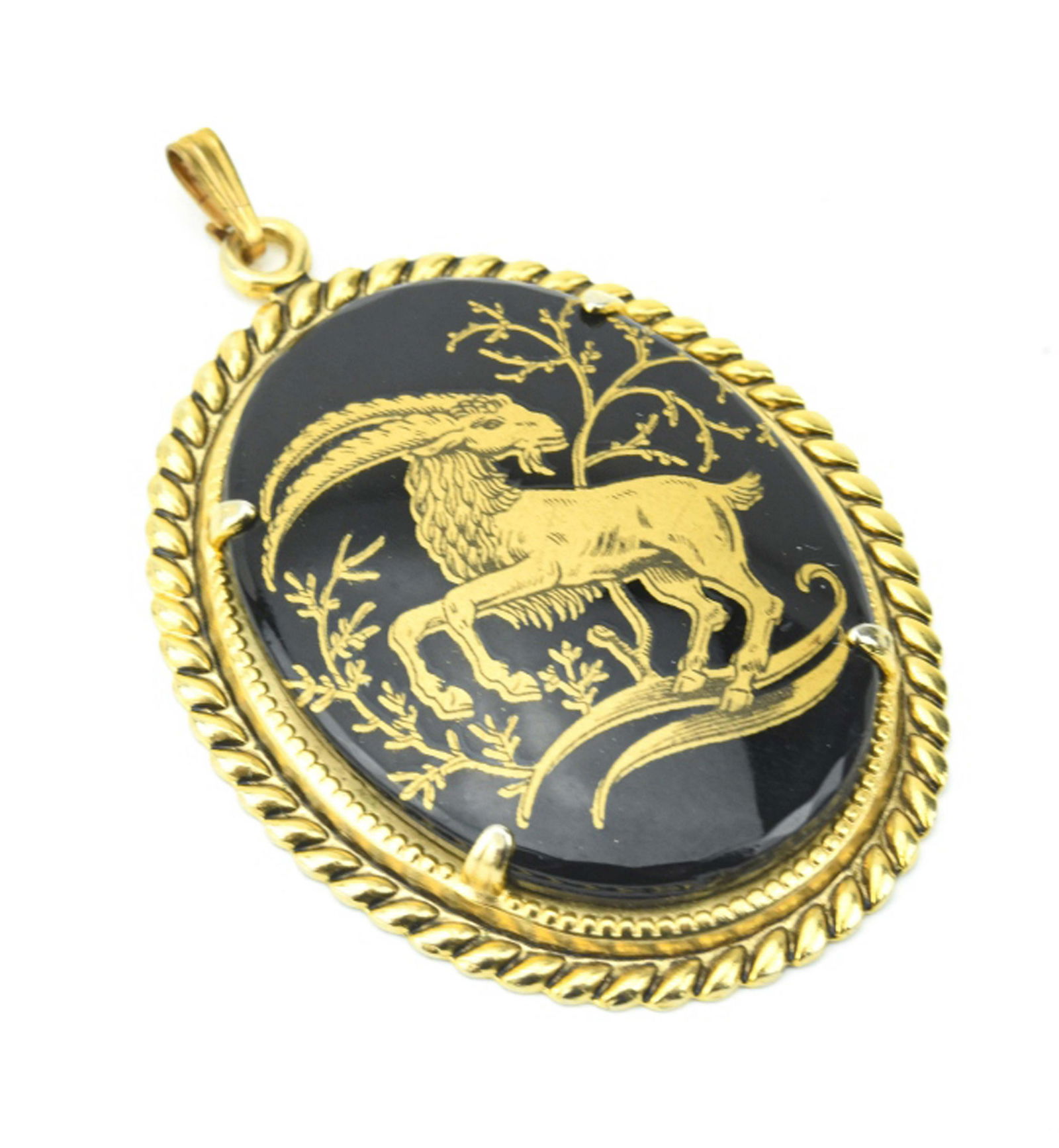 French Limoges Style Porcelain Plaque Pendant (1 of 5)