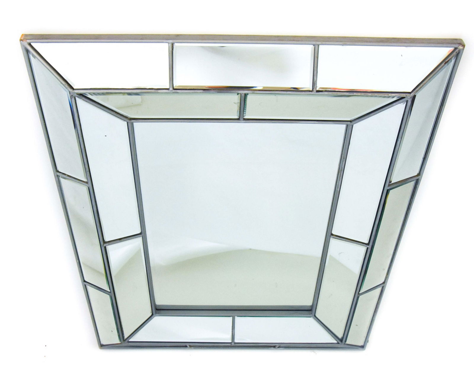 Hollywood Regency Beveled Paneled Mirror (1 of 8)