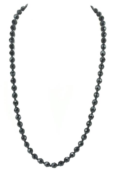 Art Deco Style Faceted French Jet Necklace Strand (1 of 6)