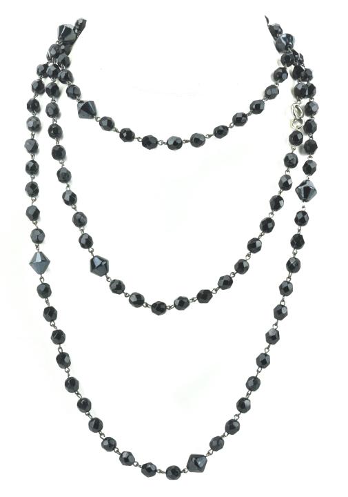 Antique German Art Deco French Jet Bead Necklace (1 of 7)