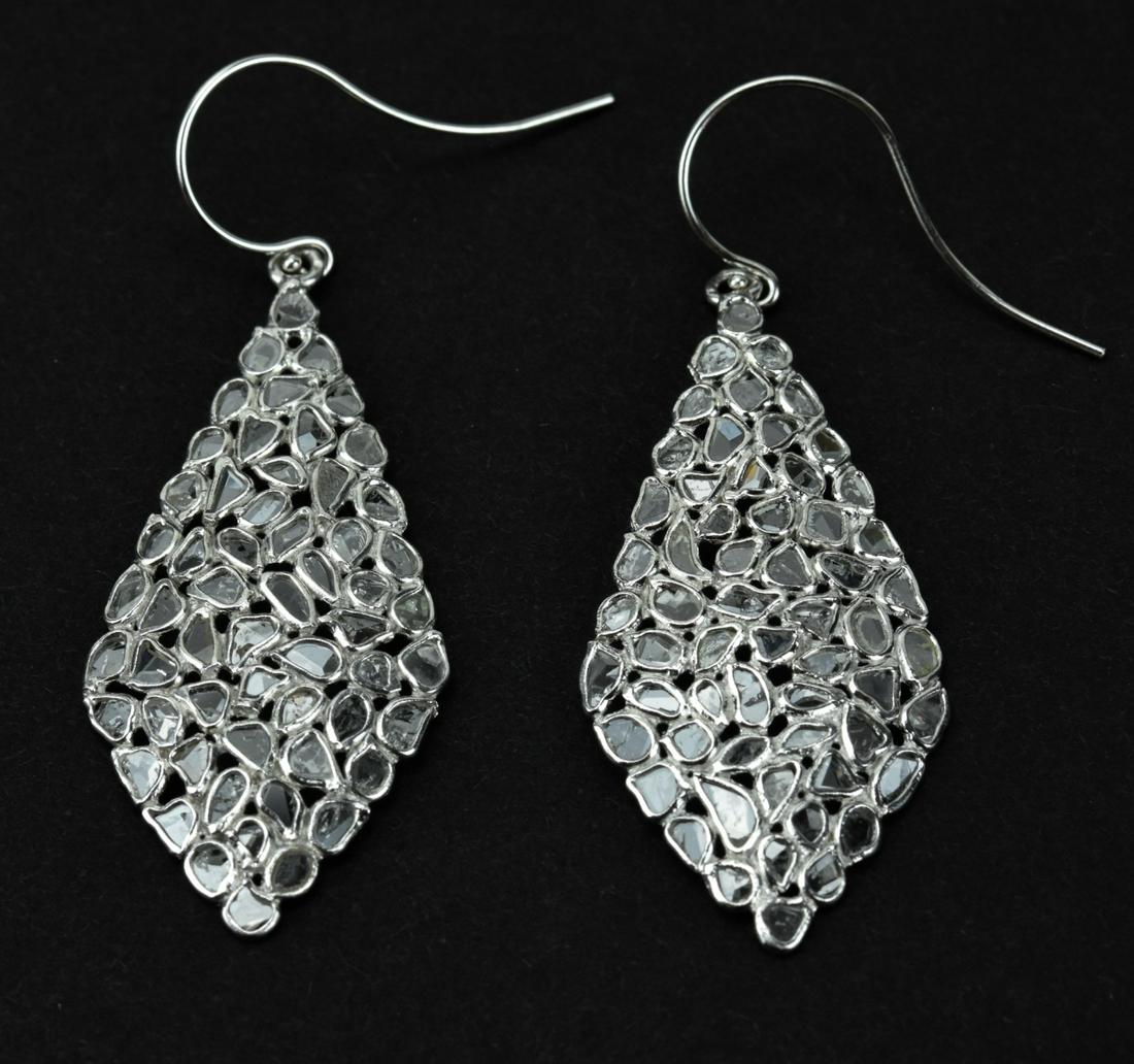 Pair of 14kt White Gold & Diamond Pendant Earrings (1 of 8)