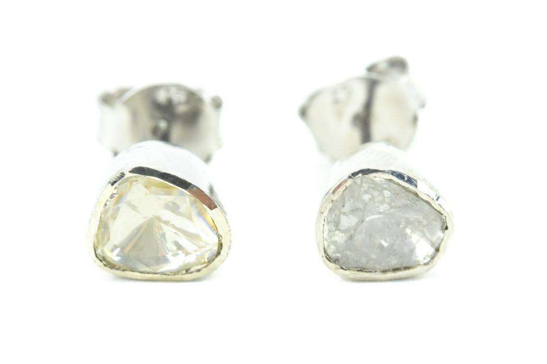 Pair of Sterling Silver & Diamond Stud Earrings (1 of 5)