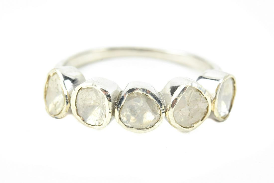 Sterling Silver & 1 Carat Diamond Half Loop Ring (1 of 7)