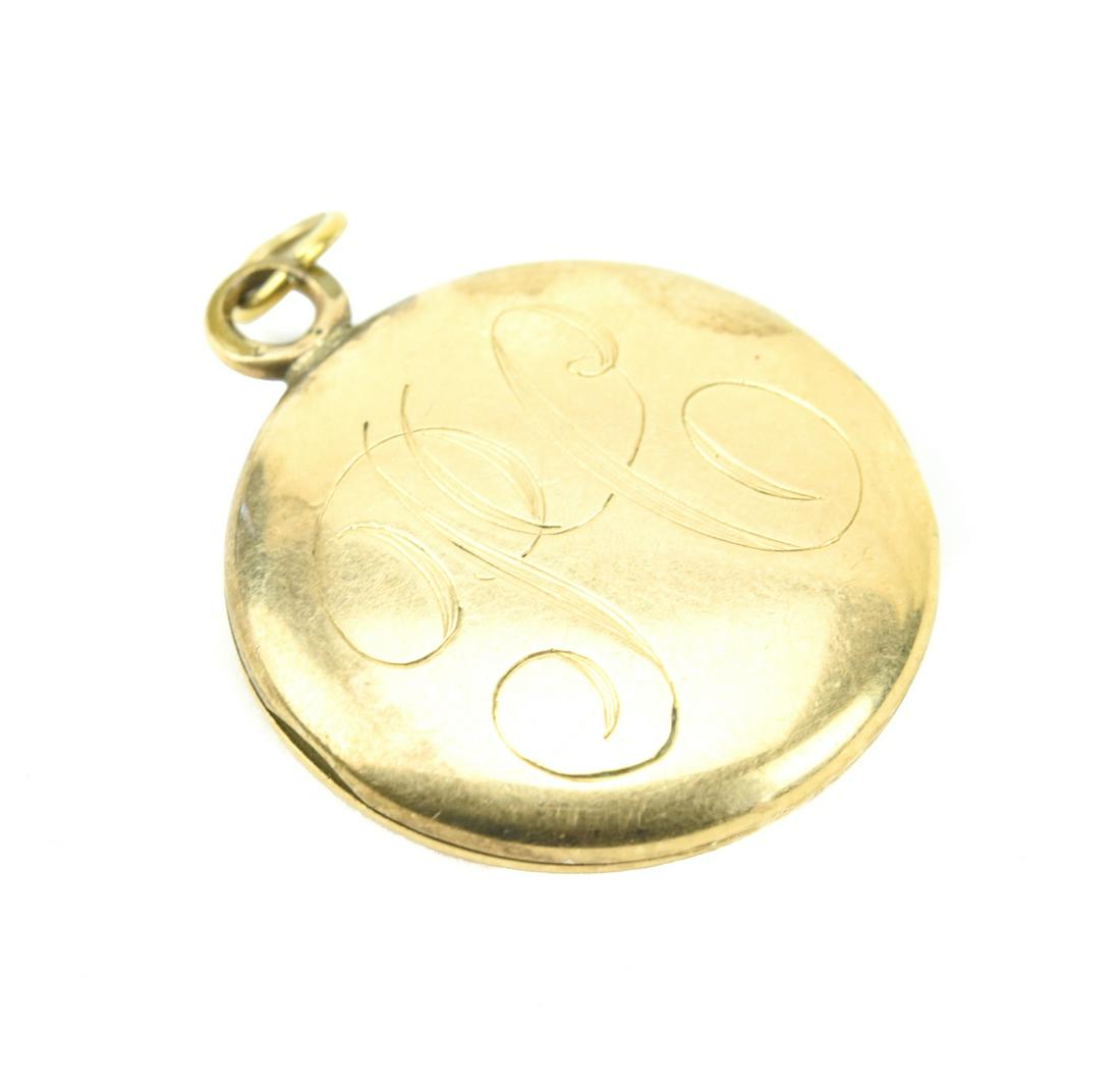 Antique C 1900 Gold Filled Locket Necklace Pendant: Antique C 1900 Gold Filled Locket Necklace Pendant. Gold filled monogram locket. Measures nearly 1.25 inches in length with the bail.