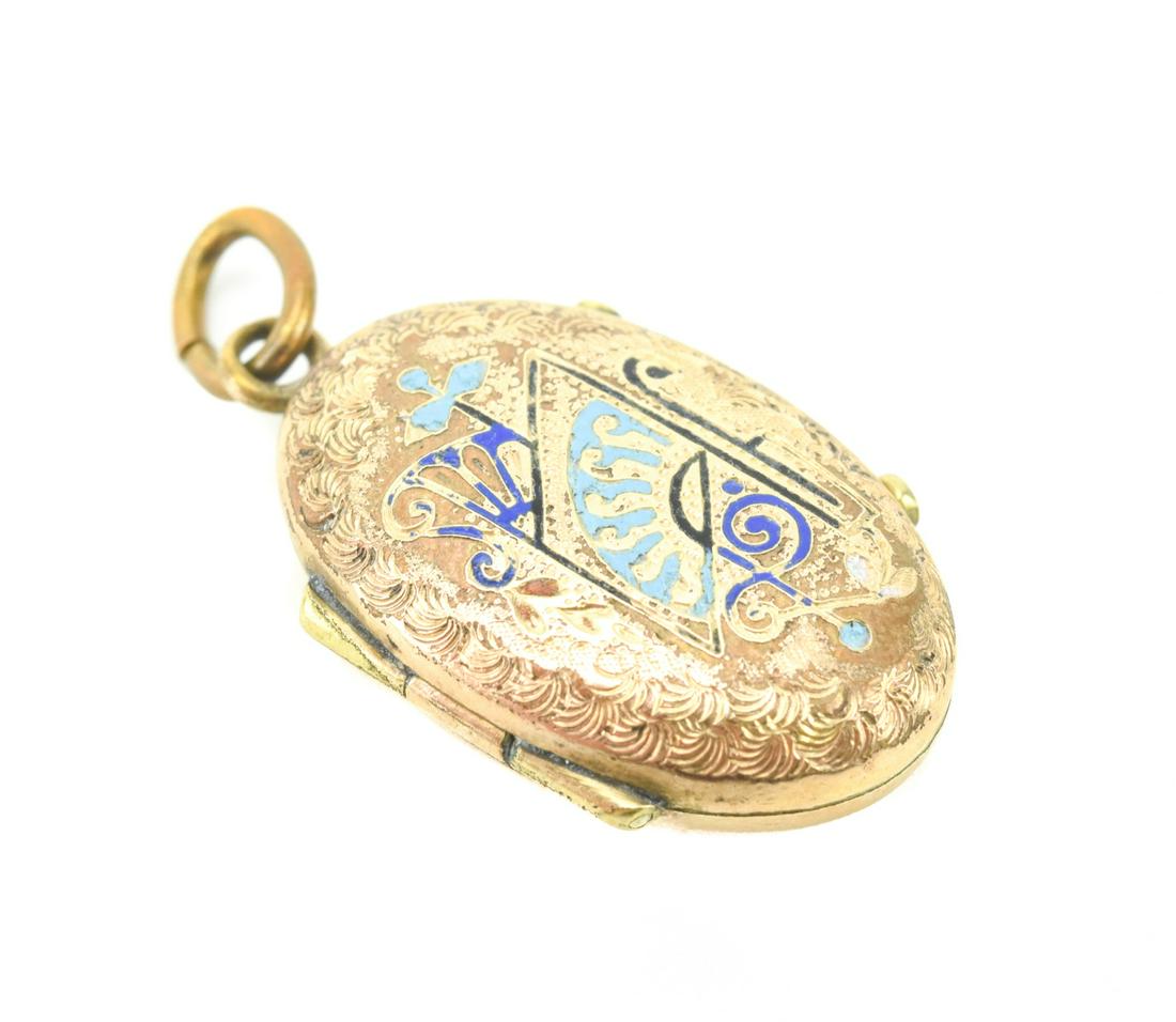 Antique 19th C Enamel Aesthetic Movement Locket (1 of 5)