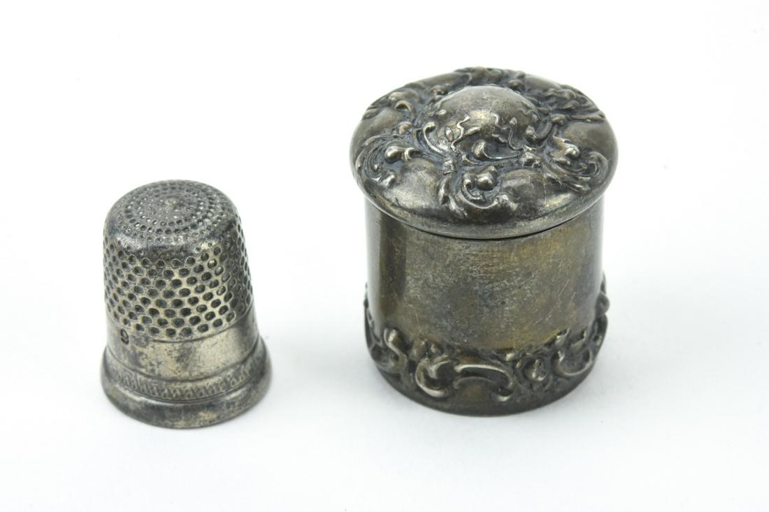 Antique 19th C Sterling Thimble Case Pendant (1 of 10)