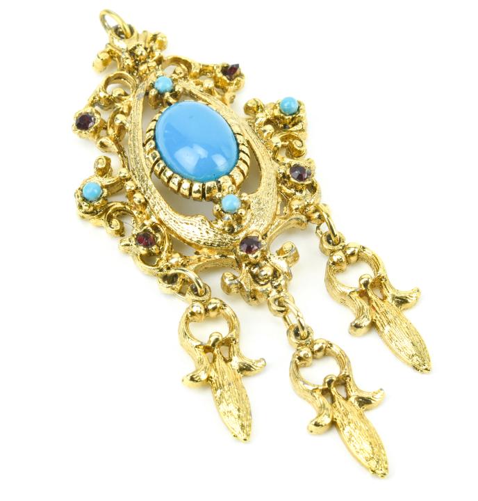 Vintage Costume Jewelry Persian Turquoise Pendant (1 of 8)