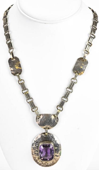 Estate Art's & Crafts Sterling & Amethyst Necklace (1 of 6)