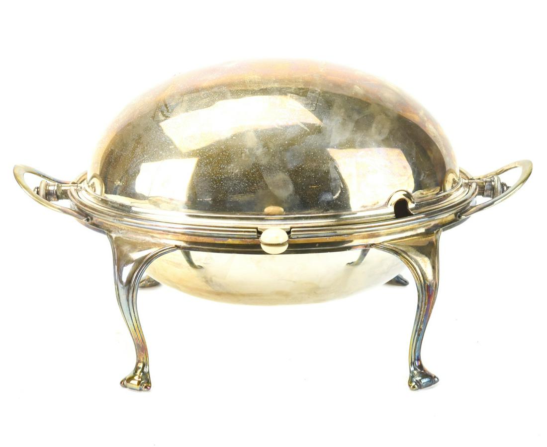 Silver Plate Chafing Dish w Retractable Cover (1 of 10)