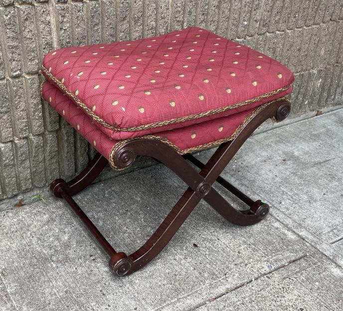 English Regency Style Upholstered Foot Stool (1 of 4)