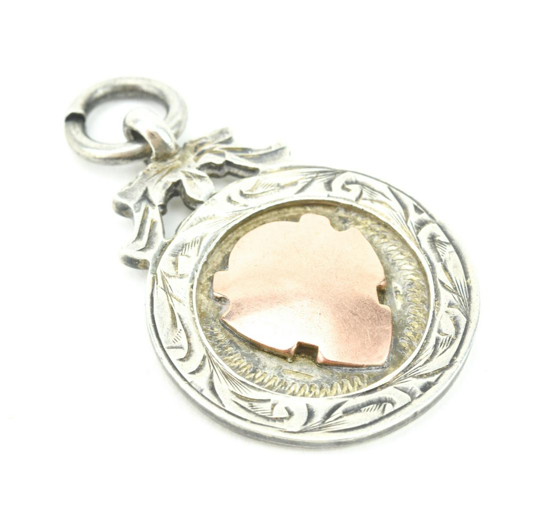 Antique English Sterling Silver Shield Pendant: Antique English Sterling Silver Shield Pendant. Signed and hallmarked. Measures just over 1.5 inches in length.