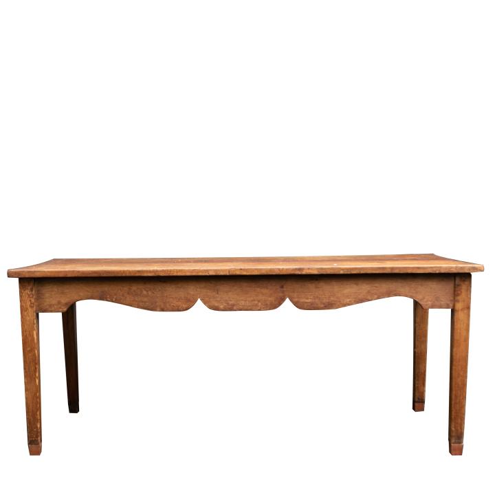 Antique American Country Carved Oak Dining Table (1 of 6)