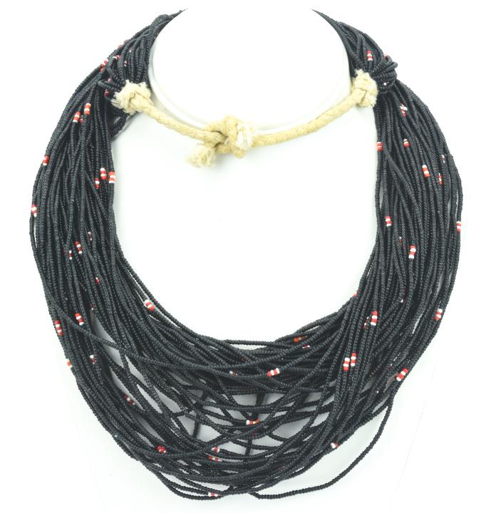 Vintage African Micro Bead Multi Strand Necklace (1 of 7)