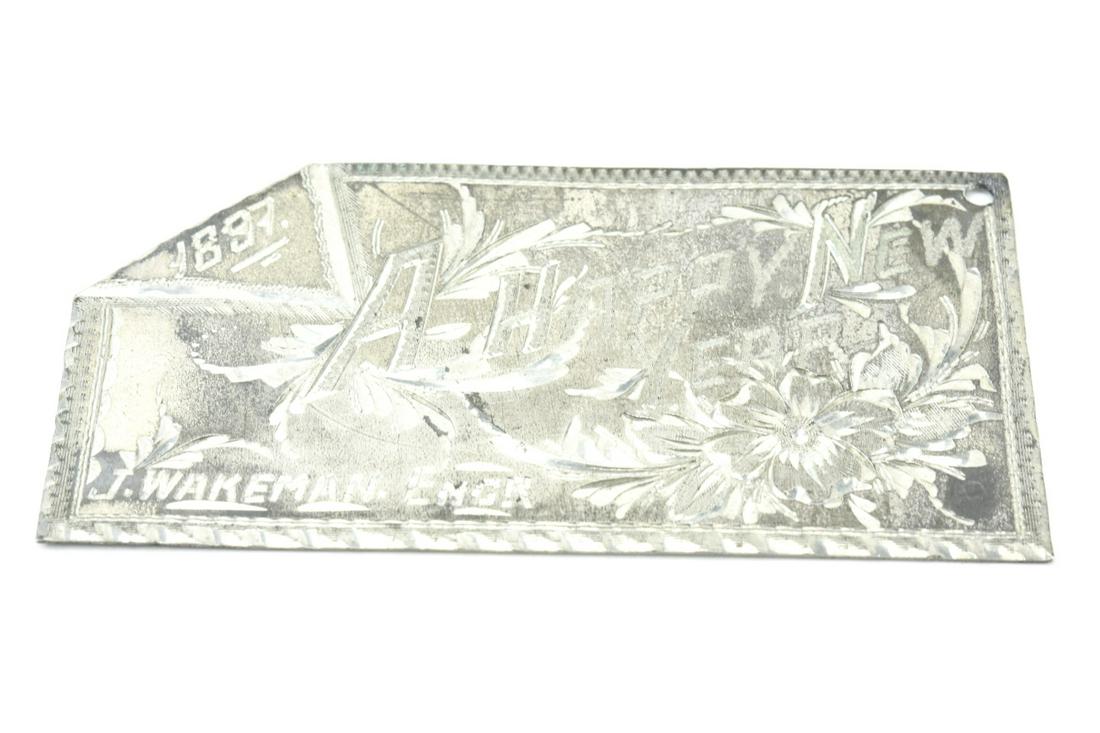 Antique C 1897 Sterling Happy New Year Pendant (1 of 7)